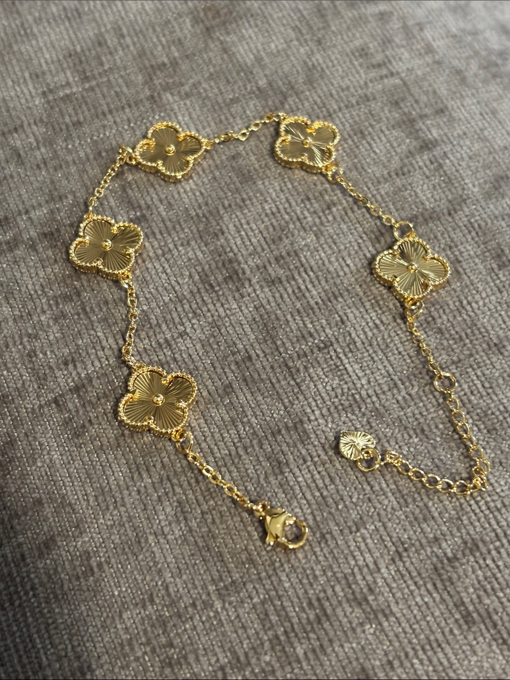 Gold Floral Clover Link Bracelet - Women's Jewelry